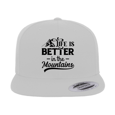 Hiking Life Is Better In The Mountains Embroidered Flat Bill Cap